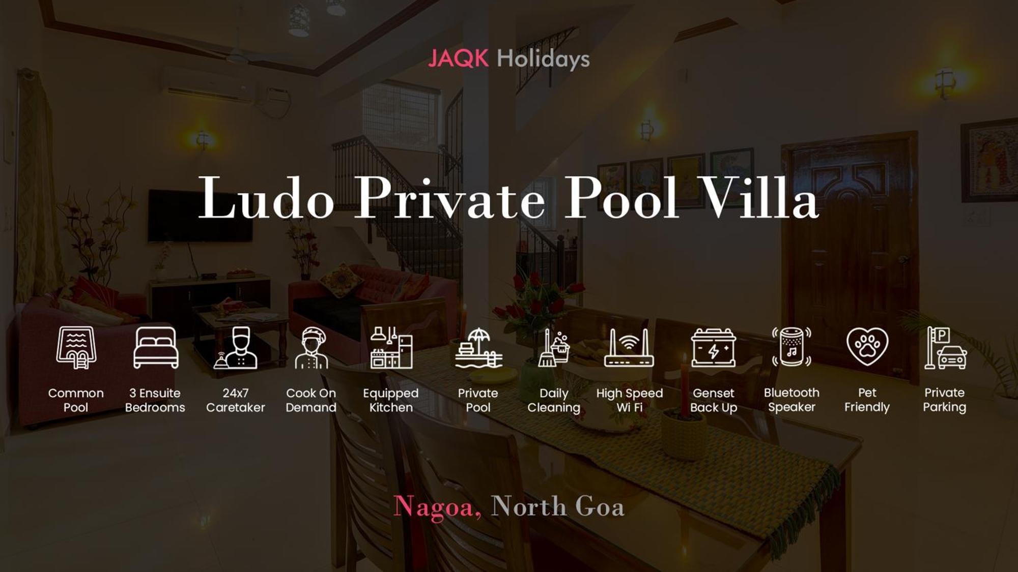 Ludo Private Pool Villa, Wifi-Caretaker-Parking, North Goa Baga Εξωτερικό φωτογραφία